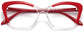 Miley Cateye Red Eyeglasses from ANRRI, closed view