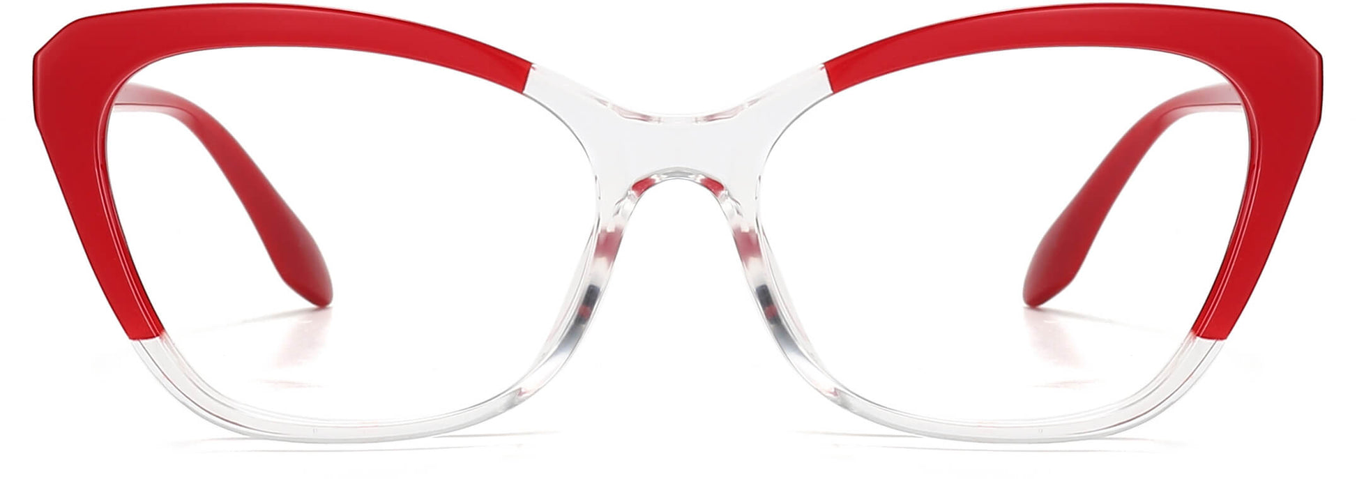 Miley Cateye Red Eyeglasses from ANRRI, front view