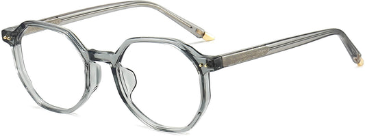 Miranda Geometric Gray Eyeglasses from ANRRI, angle view