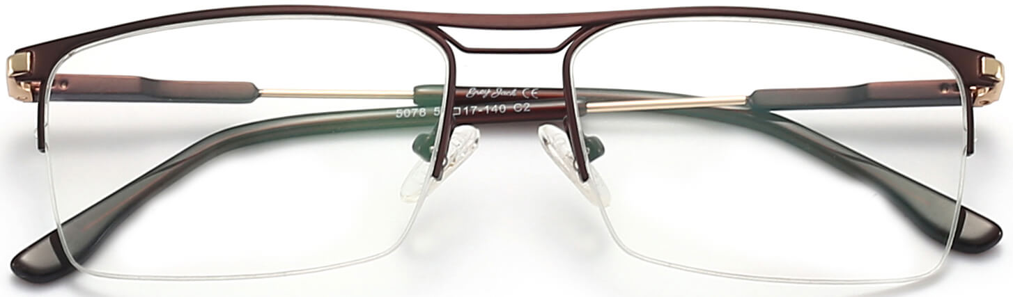 Mitchell Rectangle Brown Eyeglasses from ANRRI, closed view
