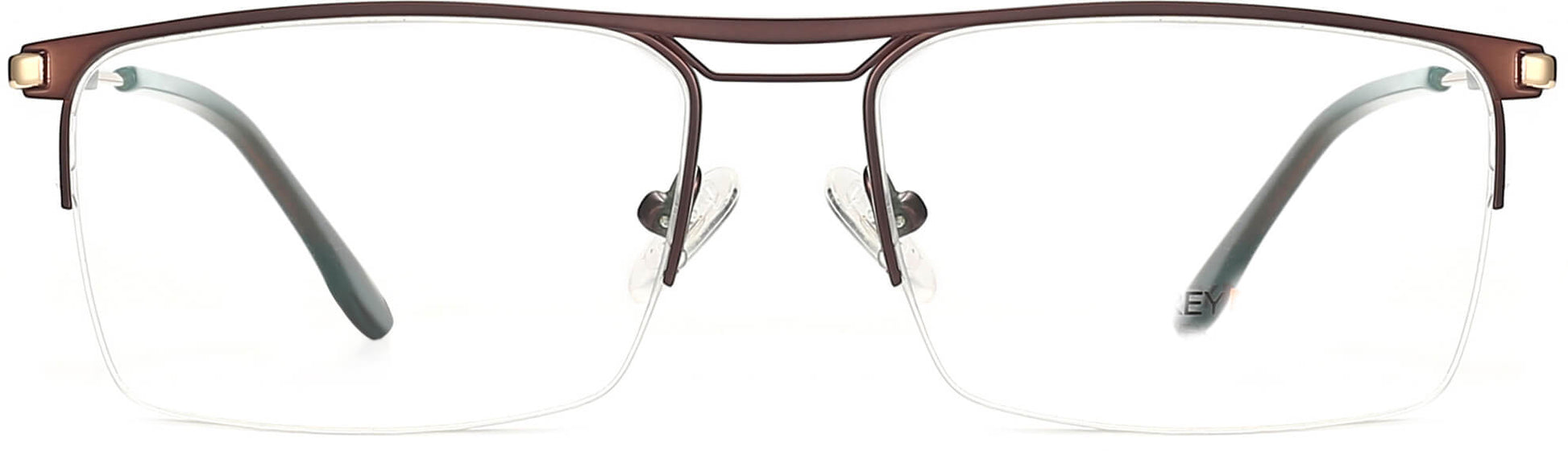 Mitchell Rectangle Brown Eyeglasses from ANRRI, front view