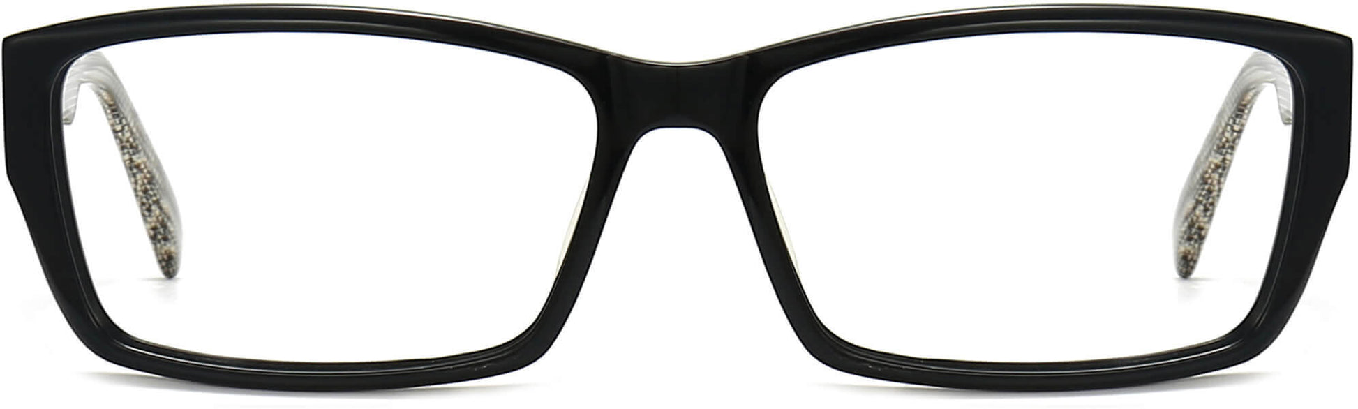 Moises Rectangle Black Eyeglasses from ANRRI, front view