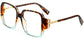 Monica Square Tortoise Eyeglasses from ANRRI, angle view