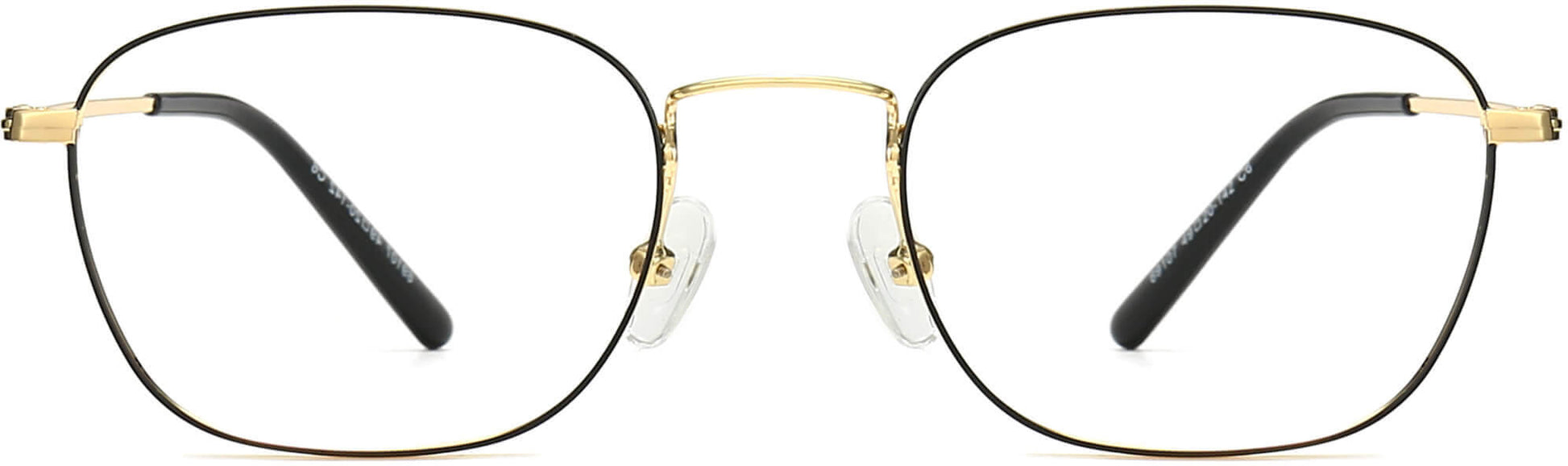 Moses Square Black Eyeglasses from ANRRI, front view