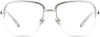 Moshe Square Silver Eyeglasses from ANRRI, front view