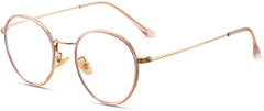 Moyo round matel pink Eyeglasses from ANRRI, angle view