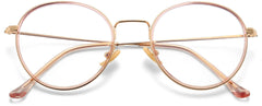 Moyo round matel pink Eyeglasses from ANRRI, closed view