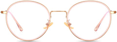 Moyo round matel pink Eyeglasses from ANRRI, front view