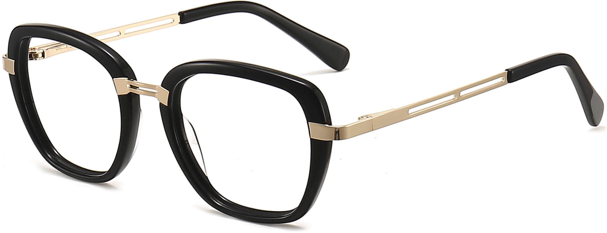 Myla Cateye Black Eyeglasses from ANRRI, angle view
