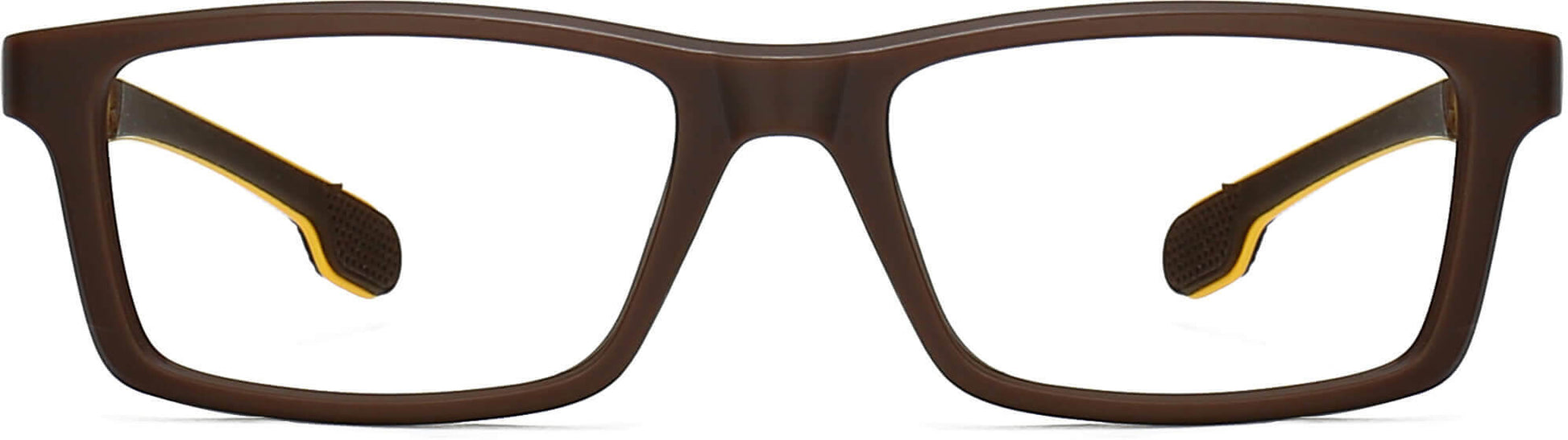 Myles Rectangle Brown Eyeglasses from ANRRI, front view