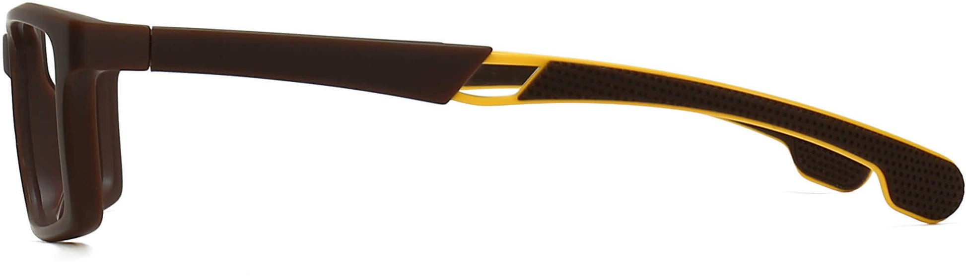 Myles Rectangle Brown Eyeglasses from ANRRI, side view