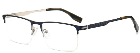 Mylo Square Blue Eyeglasses from ANRRI, angle view