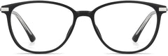 Nadia Round Black Eyeglasses from ANRRI, front view