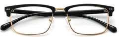 Nairi Browline Black Golden Frame Eyeglasses from ANRRI, Closed View