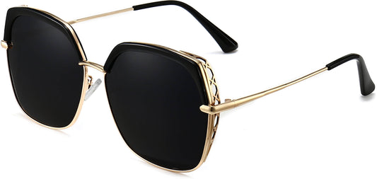 Naomi Black Plastic Sunglasses from ANRRI, angle view