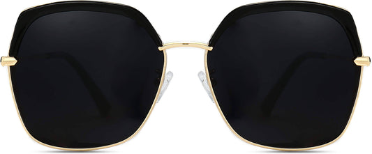 Naomi Black Plastic Sunglasses from ANRRI, front view