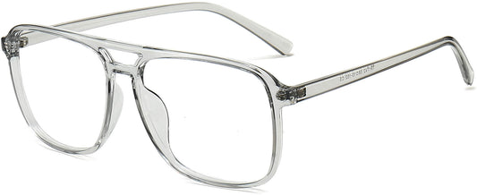 Natalia Square Clear Gray Eyeglasses from ANRRI, angle view