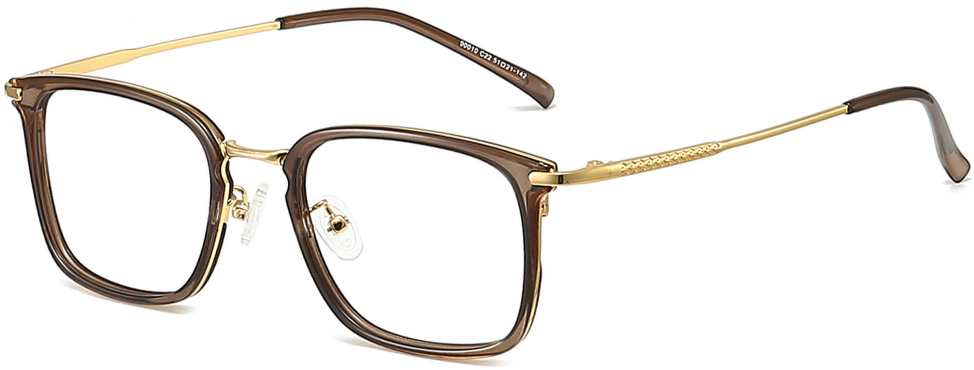 Nehemiah Square Brown Eyeglasses from ANRRI, angle view