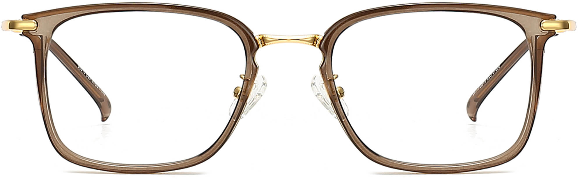 Nehemiah Square Brown Eyeglasses from ANRRI, front view