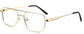 Nelson Square Gold Eyeglasses from ANRRI, angle view