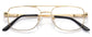Nelson Square Gold Eyeglasses from ANRRI, closed view