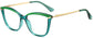 Nevaeh Cateye Green Eyeglasses from ANRRI, angle view