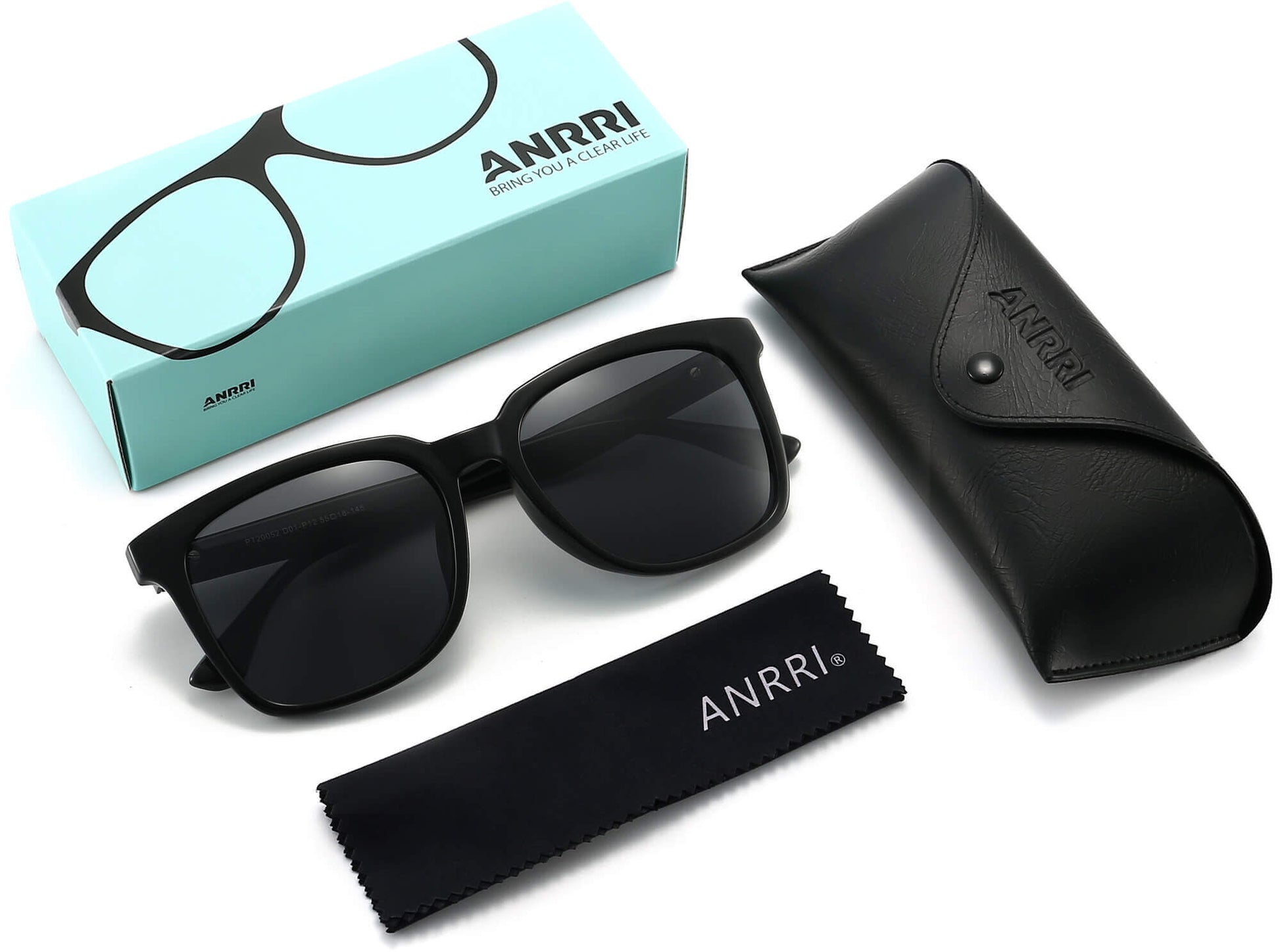 Nick Black TR 90 Sunglasses with Accessories from ANRRI