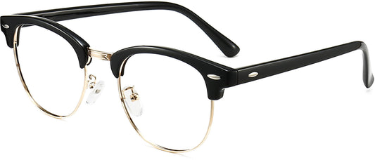 Nicolas Browline Black Eyeglasses from ANRRI, angle view