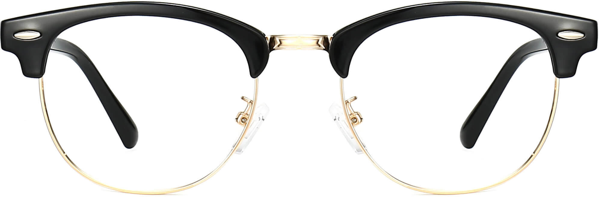 Nicolas Browline Black Eyeglasses from ANRRI, front view