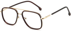 Niko Square Brown Eyeglasses from ANRRI, angle view