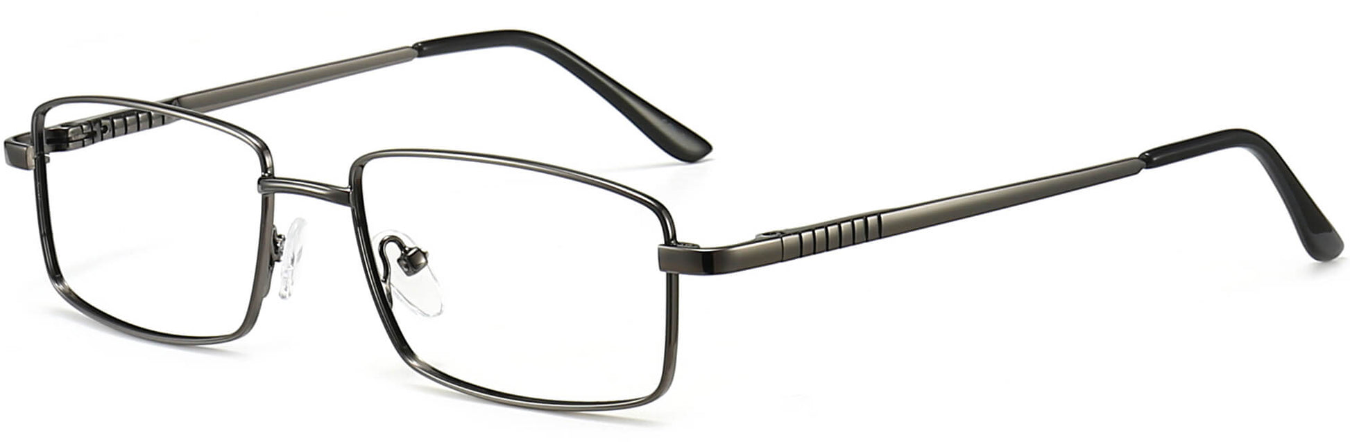 Nikolai Rectangle Gun Color Eyeglasses from ANRRI, angle view