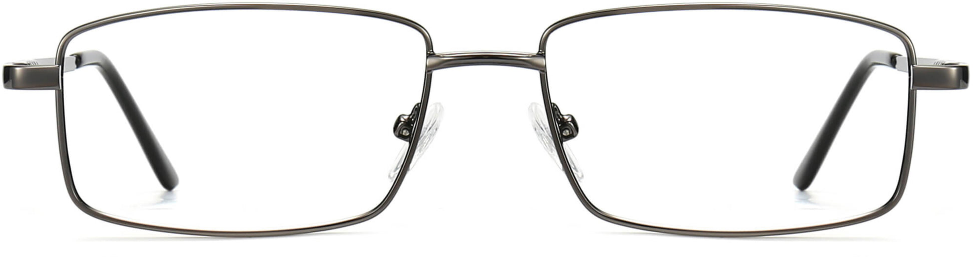 Nikolai Rectangle Gun Color Eyeglasses from ANRRI, front view