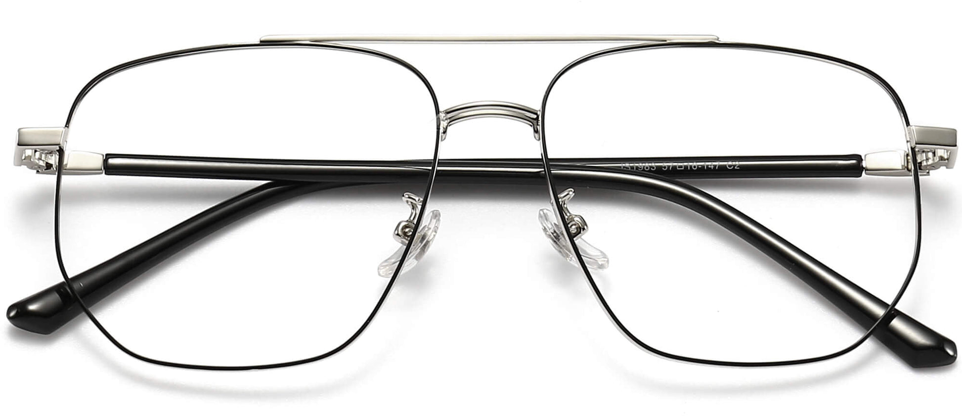 Nikolas Geometric Black Eyeglasses from ANRRI, closed view