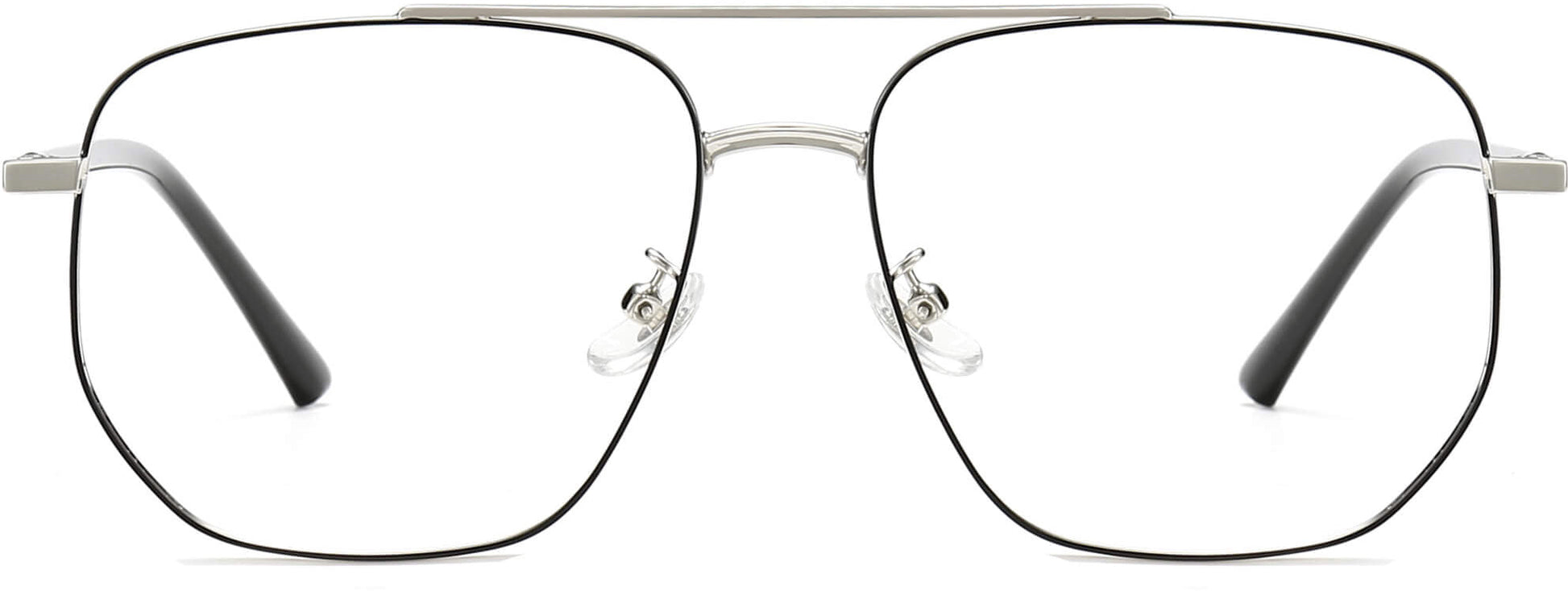 Nikolas Geometric Black Eyeglasses from ANRRI, front view