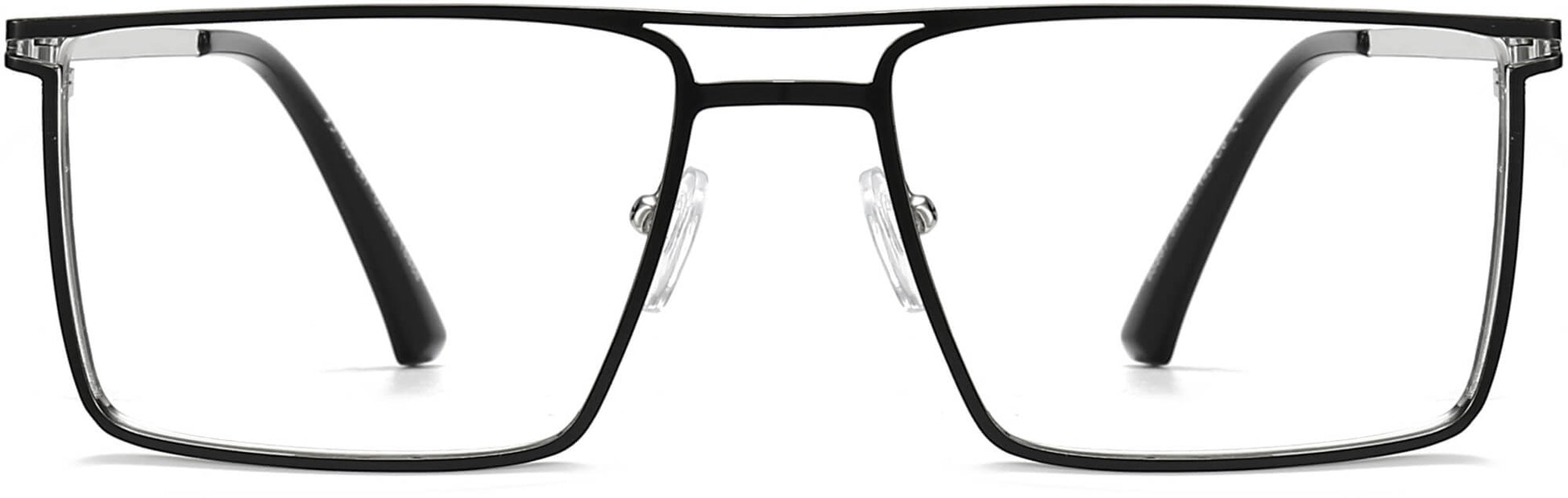 Nixon Square Black Eyeglasses from ANRRI, front view