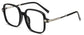 Noe Square Black Eyeglasses from ANRRI, angle view