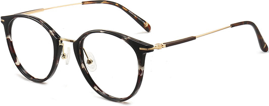 Noelle Round Tortoise Eyeglasses from ANRRI, angle view