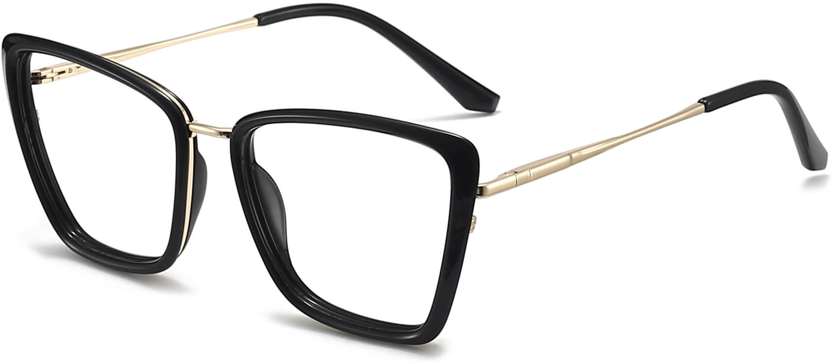 Noemi Cateye Black Eyeglasses from ANRRI, angle view