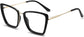 Noemi Cateye Black Eyeglasses from ANRRI, angle view
