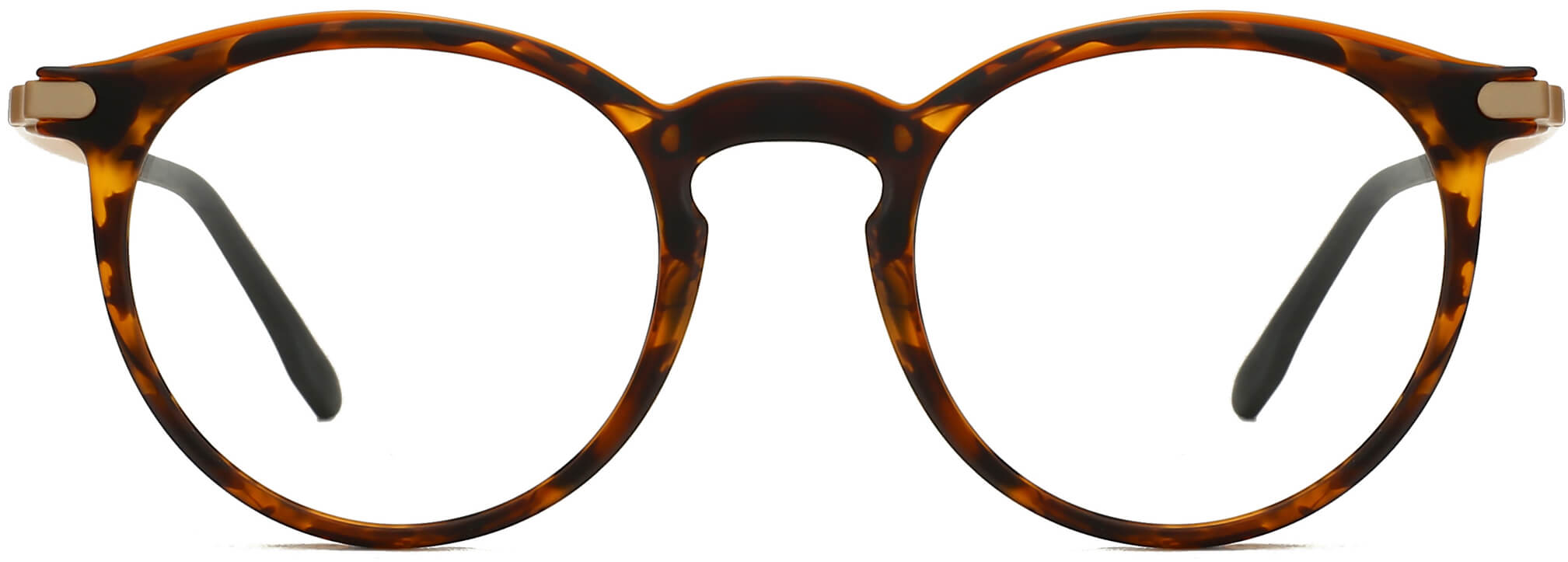 Normandy round tortoise Eyeglasses from ANRRI, front view
