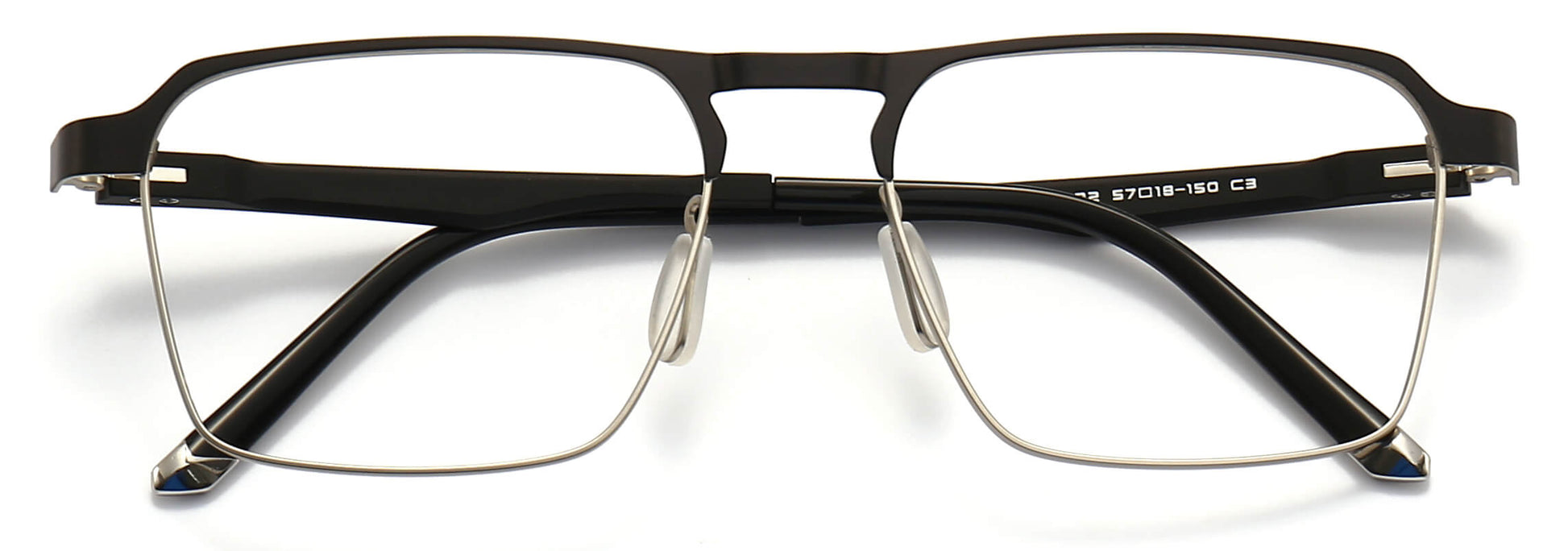 November Square Black Eyeglasses from ANRRI, closed view