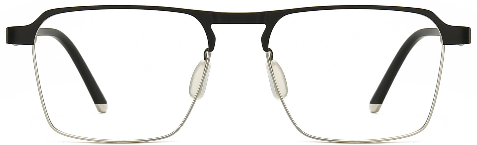 November Square Black Eyeglasses from ANRRI, front view