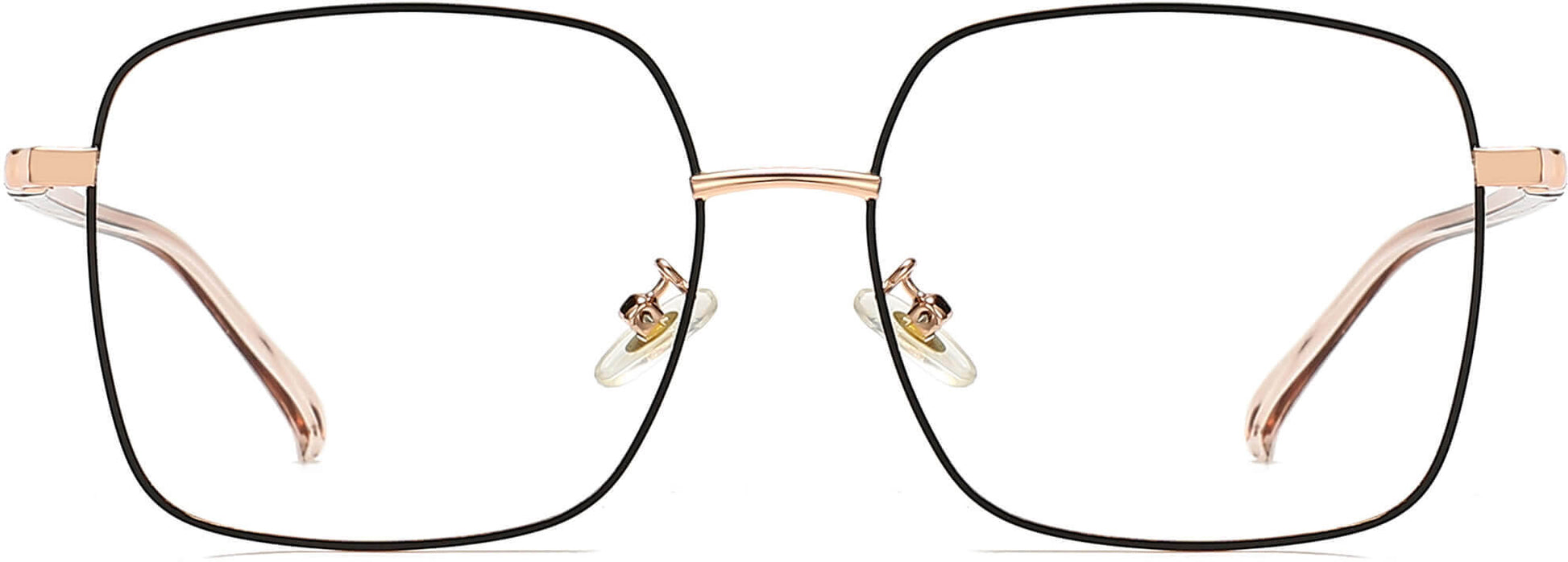 Nylah Square Black Eyeglasses from ANRRI, front view