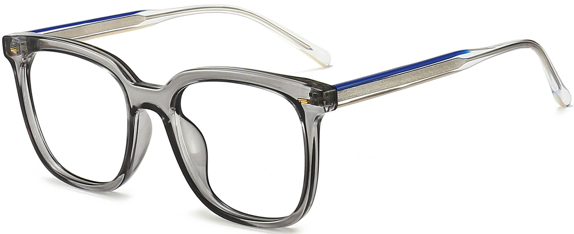Oaklyn Square Gray Eyeglasses from ANRRI, angle view