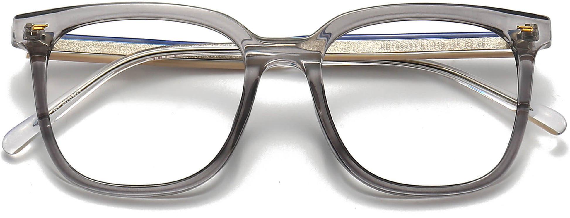 Oaklyn Square Gray Eyeglasses from ANRRI, closed view