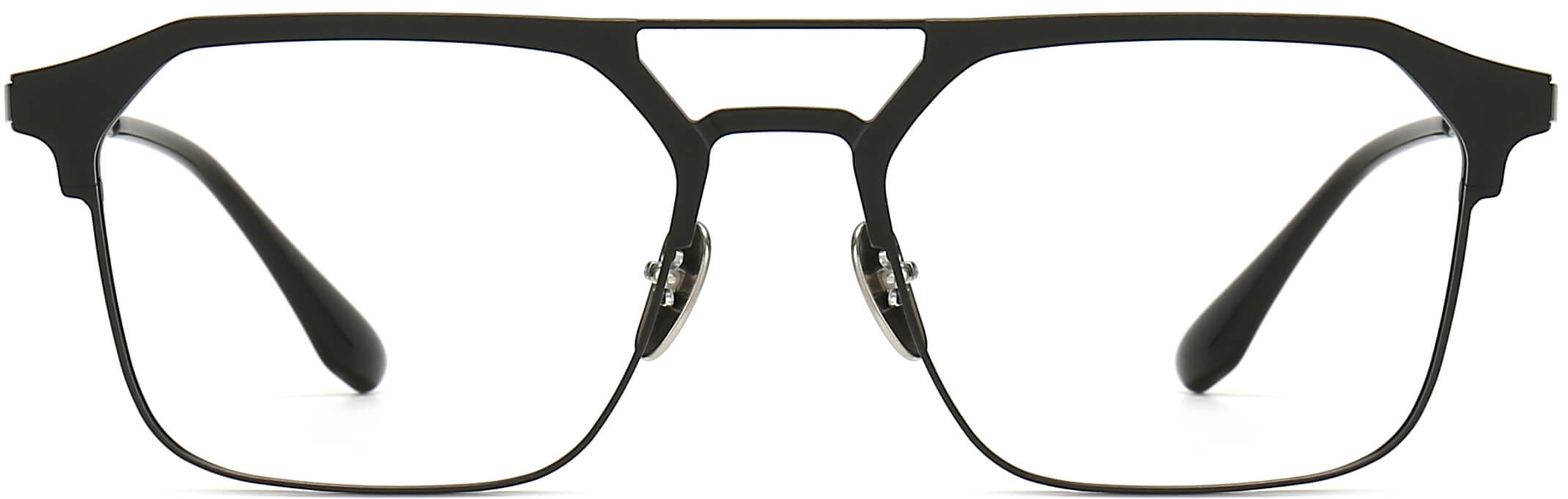 Orlando Square Black Eyeglasses from ANRRI, front view