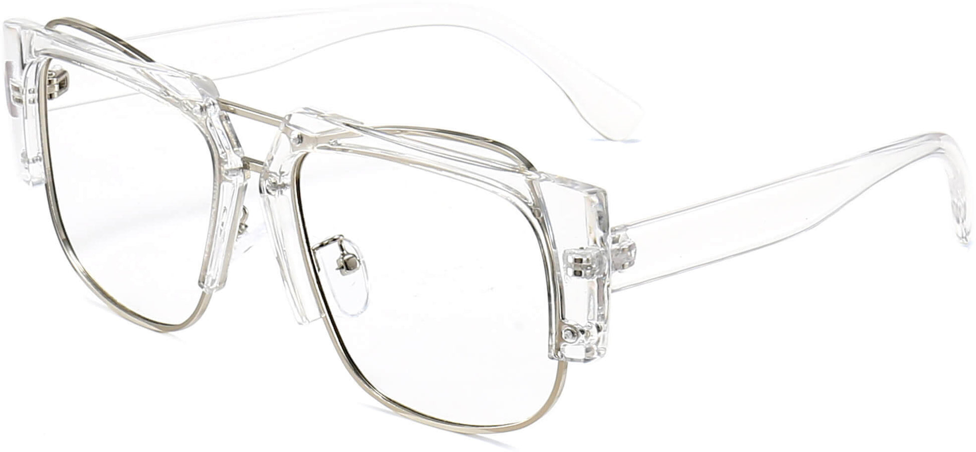 Oscar Square Clear Eyeglasses from ANRRI, angle view