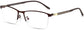Oswin Rectangle Brown Eyeglasses from ANRRI, angle view