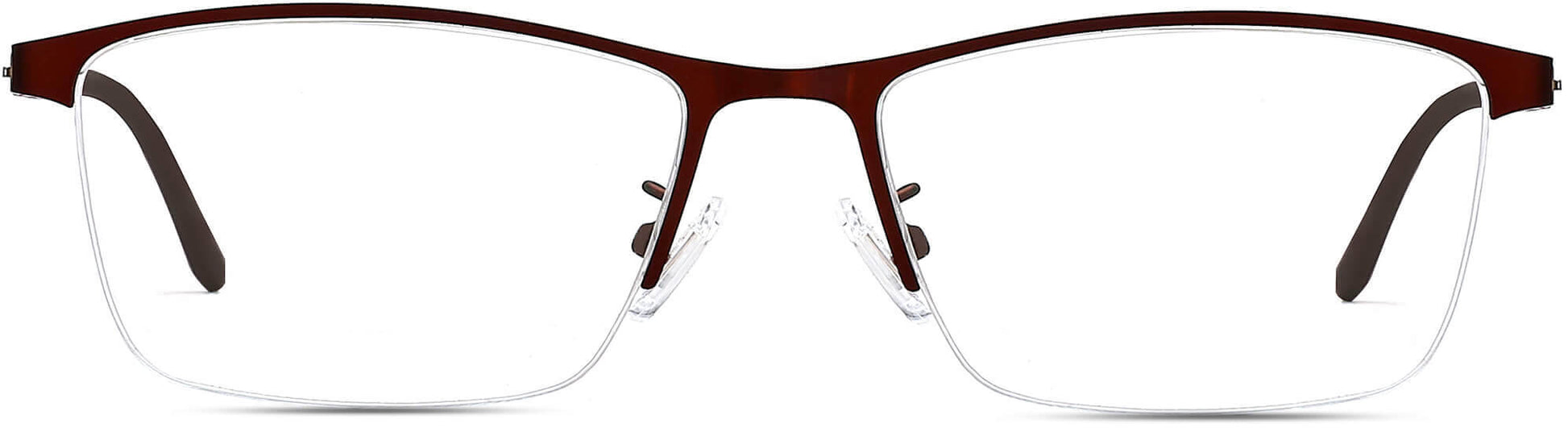 Oswin Rectangle Brown Eyeglasses from ANRRI, front view