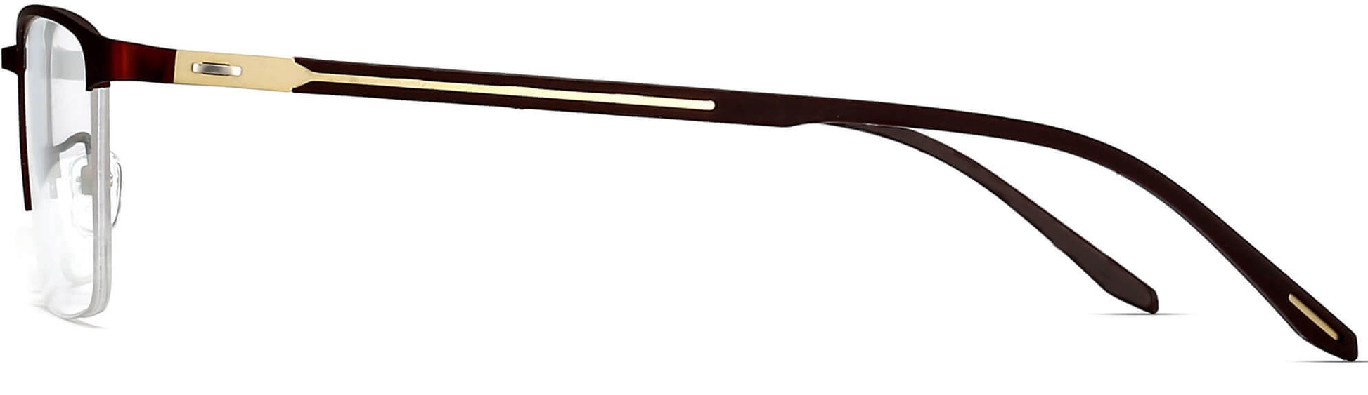 Oswin Rectangle Brown Eyeglasses from ANRRI, side view
